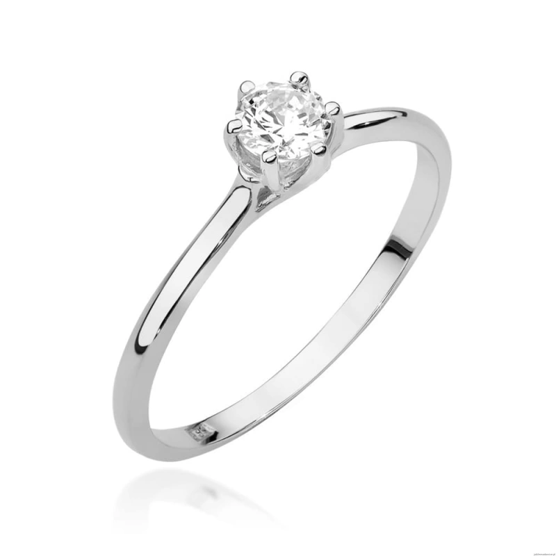 Pierścionek W0499 Diament Laboratoryjny 0,20ct białe złoto 375