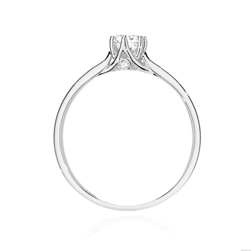 Pierścionek W0499 Diament Laboratoryjny 0,20ct białe złoto 375