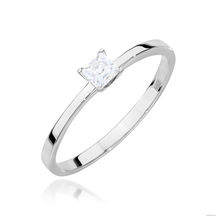 Pierścionek W0586 Diament 0,15ct białe złoto 375
