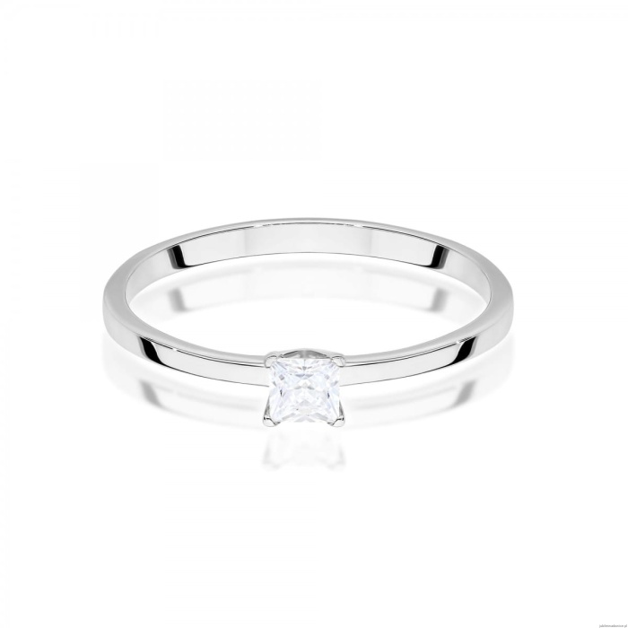 Pierścionek W0586 Diament 0,15ct białe złoto 375