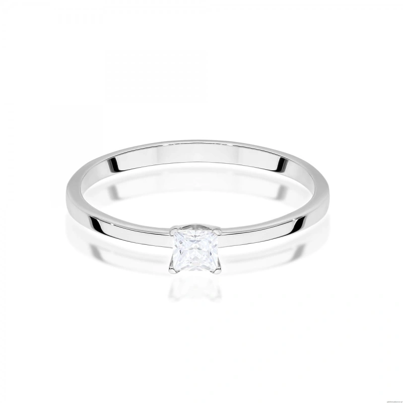 Pierścionek W0586 Diament 0,15ct białe złoto 375