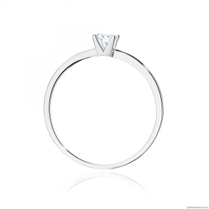 Pierścionek W0586 Diament 0,15ct białe złoto 375