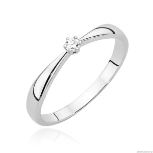 Pierścionek W0501 Diament 0,04ct białe złoto 375