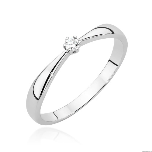 Pierścionek W0501 Diament 0,04ct białe złoto 375