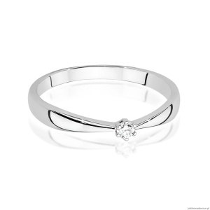 Pierścionek W0501 Diament 0,04ct białe złoto 375