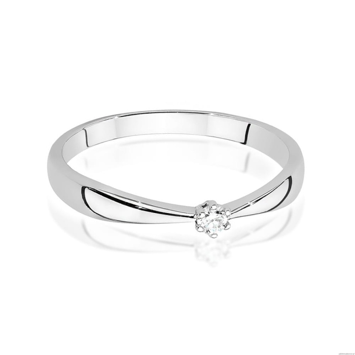 Pierścionek W0501 Diament 0,04ct białe złoto 375