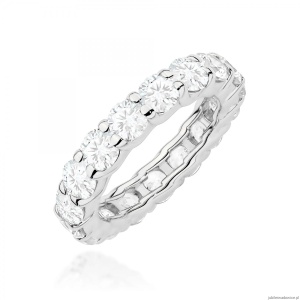 Pierścionek W0516 z diamentami laboratoryjnymi białe złoto 375