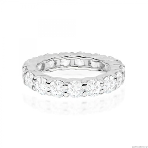 Pierścionek W0516 z diamentami laboratoryjnymi białe złoto 375