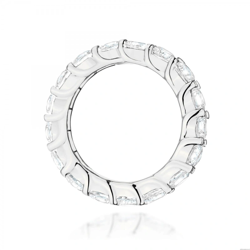 Pierścionek W0516 z diamentami laboratoryjnymi białe złoto 375