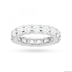 Pierścionek W0516 z diamentami laboratoryjnymi białe złoto 375