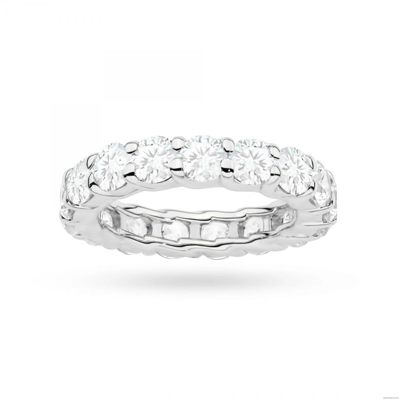 Pierścionek W0516 z diamentami laboratoryjnymi białe złoto 375