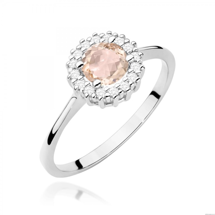 Pierścionek W0572 Morganit 0,40ct białe złoto 375