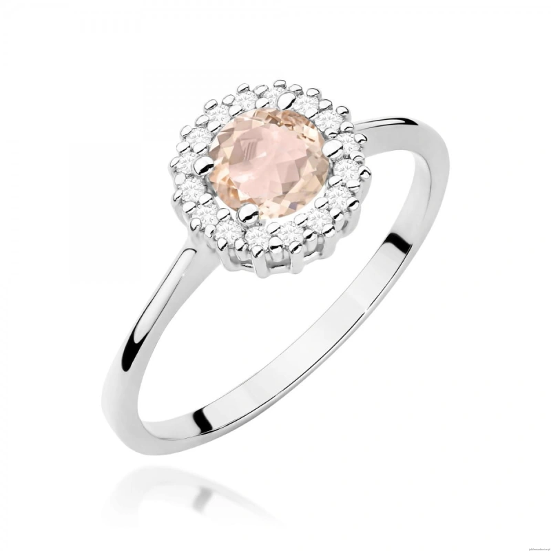 Pierścionek W0572 Morganit 0,40ct białe złoto 375