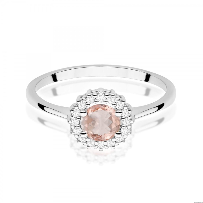 Pierścionek W0572 Morganit 0,40ct białe złoto 375
