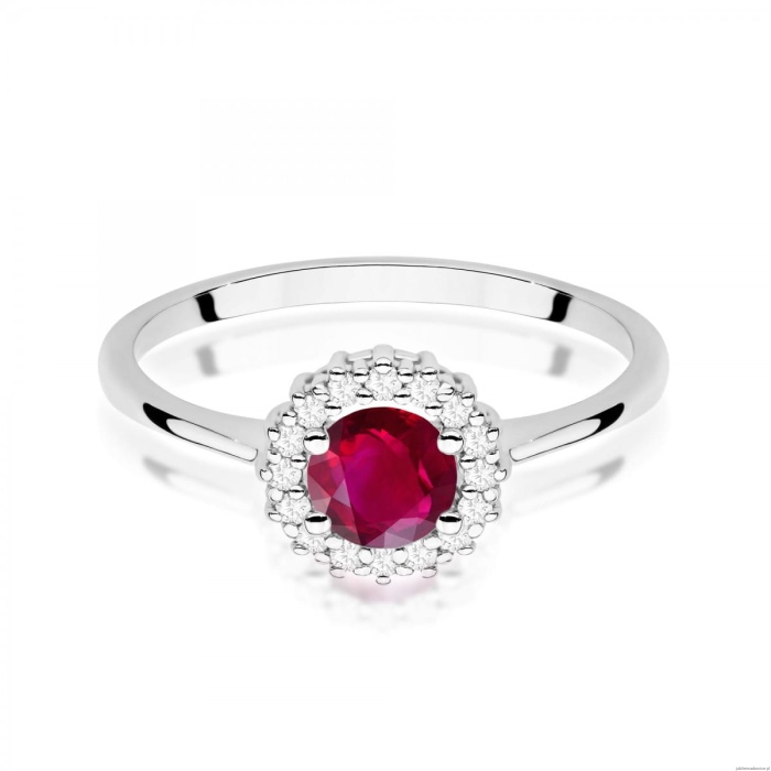 Pierścionek W0572 Rubin 0,60ct białe złoto 375