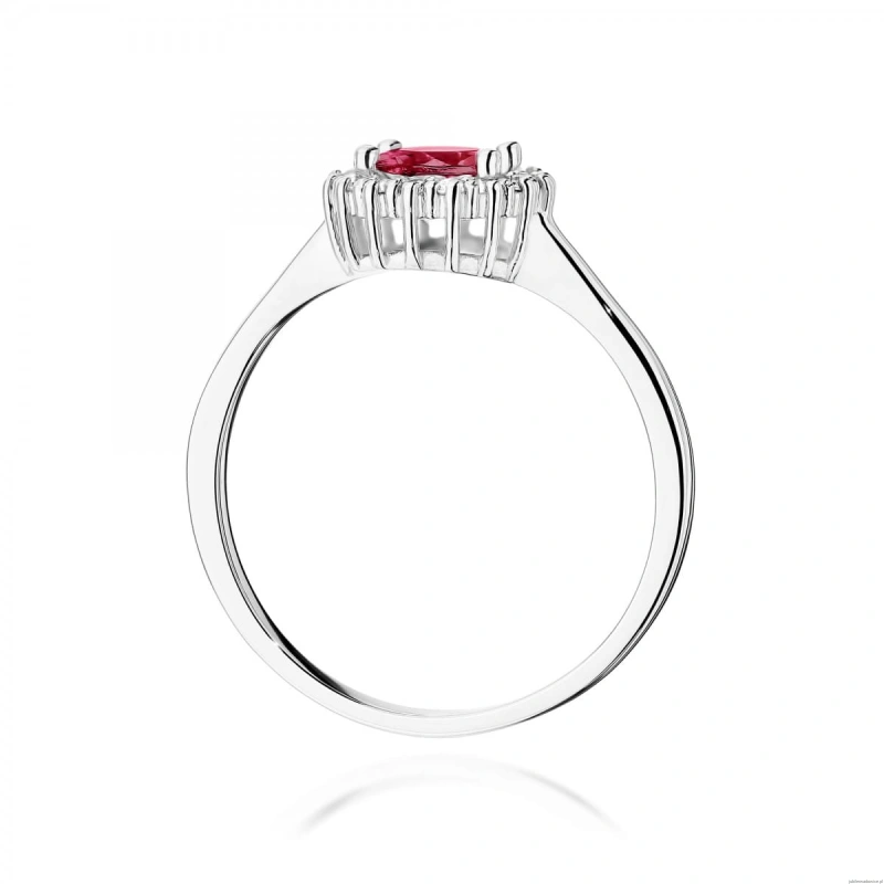 Pierścionek W0572 Rubin 0,60ct białe złoto 375