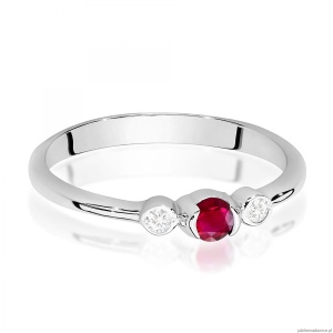 Pierścionek W0620 Rubin 0,15ct białe złoto 375