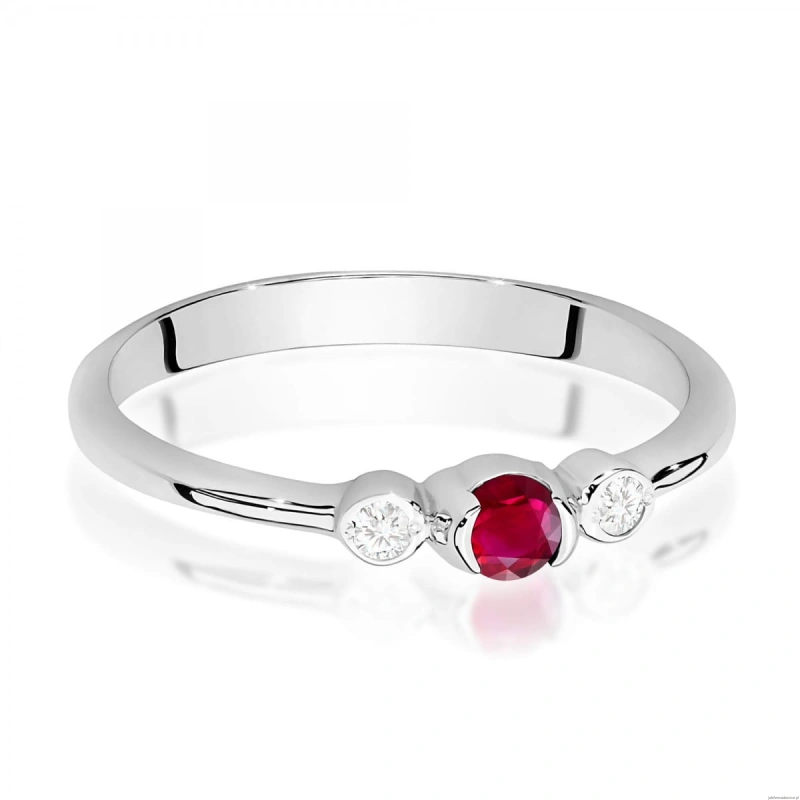 Pierścionek W0620 Rubin 0,15ct białe złoto 375