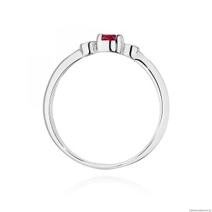 Pierścionek W0620 Rubin 0,15ct białe złoto 375