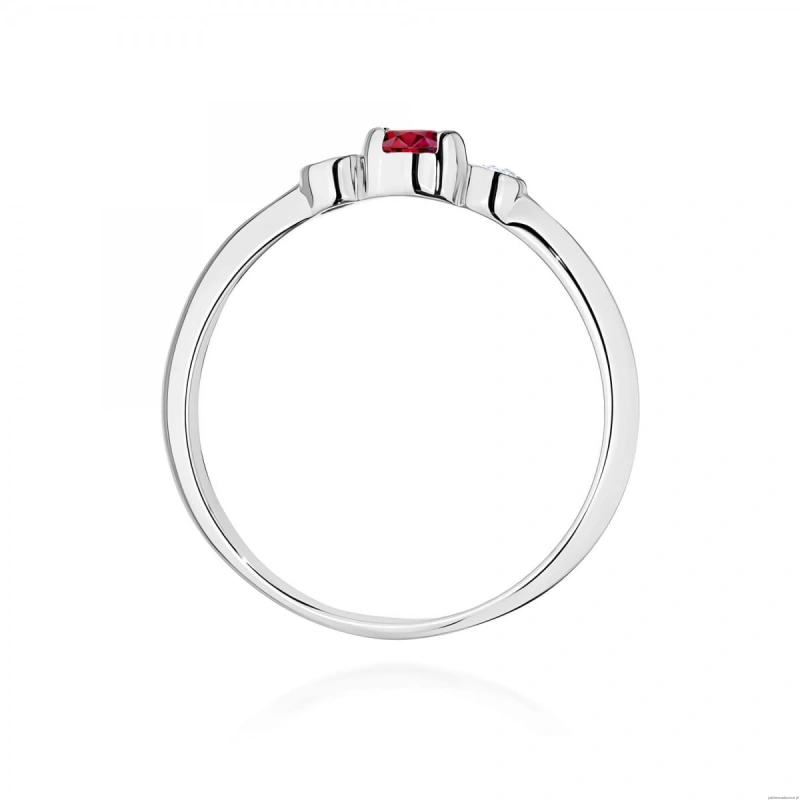 Pierścionek W0620 Rubin 0,15ct białe złoto 375