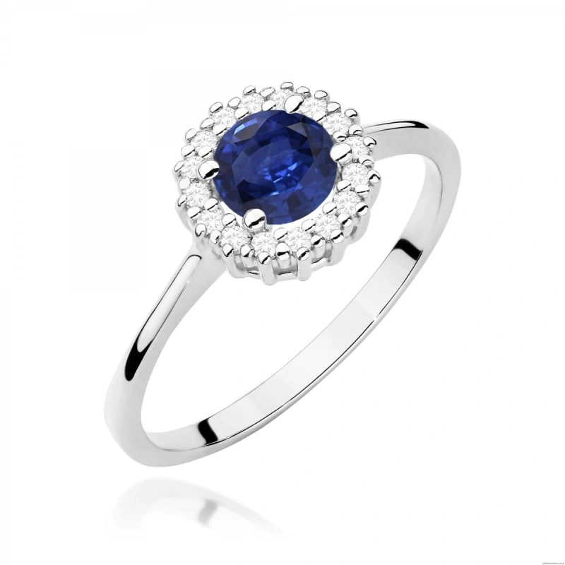Pierścionek W0572 Szafir 0,50ct białe złoto 375