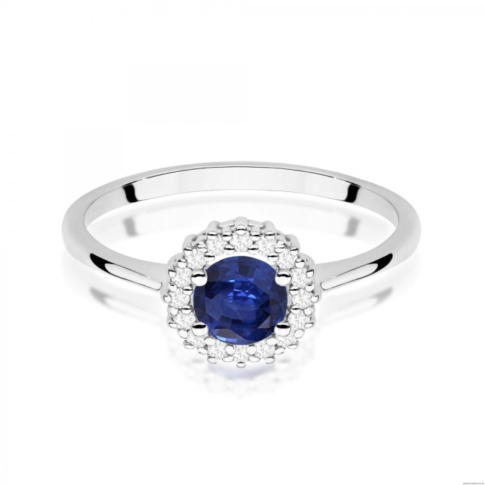 Pierścionek W0572 Szafir 0,50ct białe złoto 375