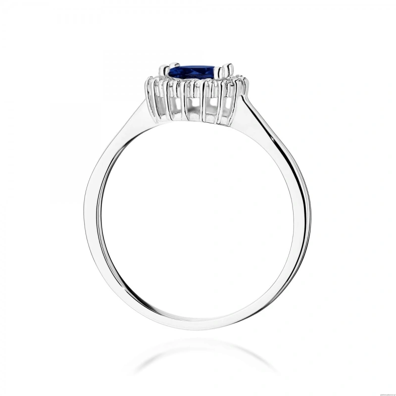 Pierścionek W0572 Szafir 0,50ct białe złoto 375