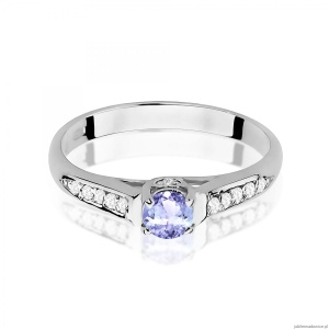 Pierścionek W0016 Tanzanit 0,35ct białe złoto 375