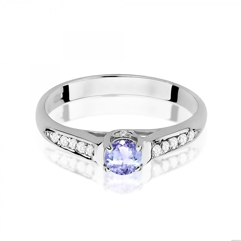 Pierścionek W0016 Tanzanit 0,35ct białe złoto 375