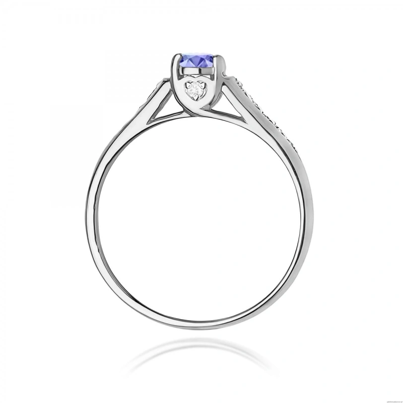 Pierścionek W0016 Tanzanit 0,35ct białe złoto 375
