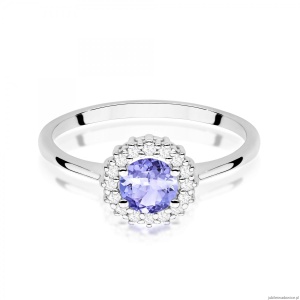 Pierścionek W0572 Tanzanit 0,50ct białe złoto 375