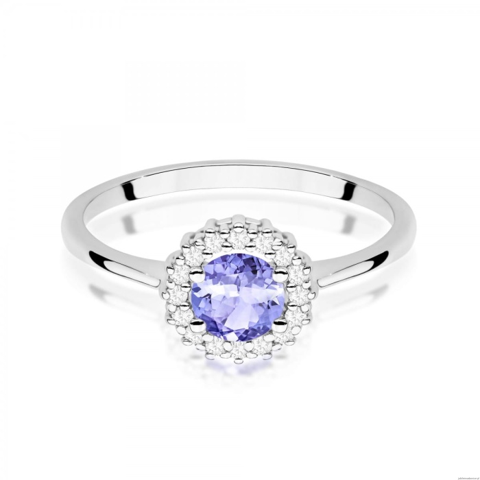 Pierścionek W0572 Tanzanit 0,50ct białe złoto 375