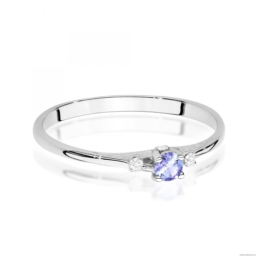 Pierścionek W0614 Tanzanit 0,15ct białe złoto 375