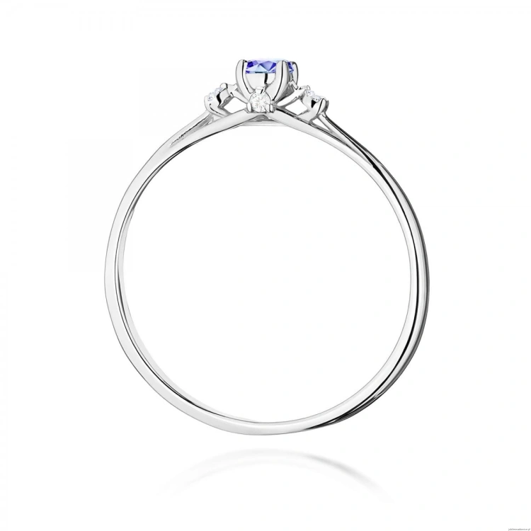 Pierścionek W0614 Tanzanit 0,15ct białe złoto 375