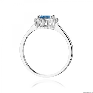 Pierścionek W0572 Topaz London Blue 0,50ct białe złoto 375