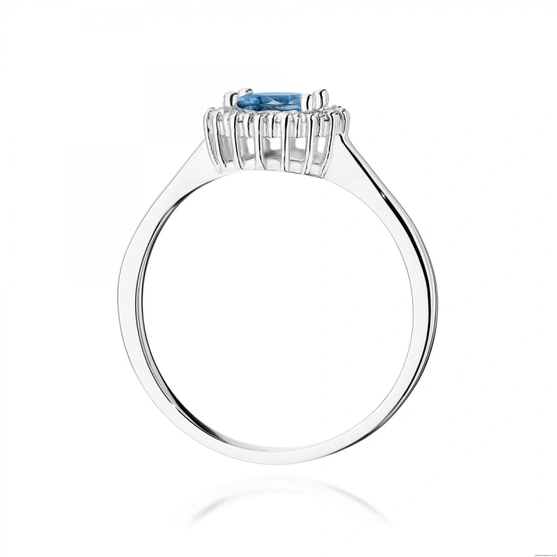 Pierścionek W0572 Topaz London Blue 0,50ct białe złoto 375