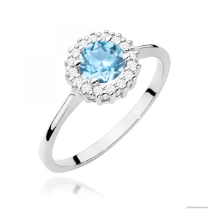 Pierścionek W0572 Topaz Swiss 0,50ct białe złoto 375