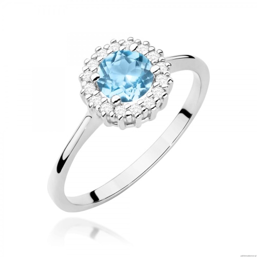 Pierścionek W0572 Topaz Swiss 0,50ct białe złoto 375