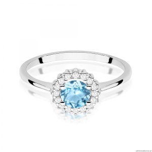 Pierścionek W0572 Topaz Swiss 0,50ct białe złoto 375