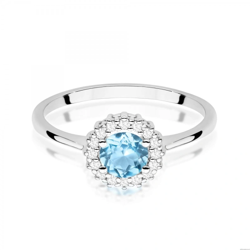 Pierścionek W0572 Topaz Swiss 0,50ct białe złoto 375