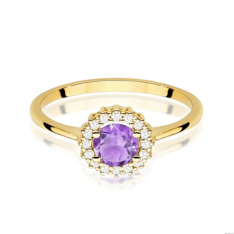 Pierścionek W0572 Ametyst 0,50ct żółte złoto 375