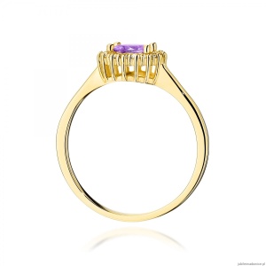 Pierścionek W0572 Ametyst 0,50ct żółte złoto 375