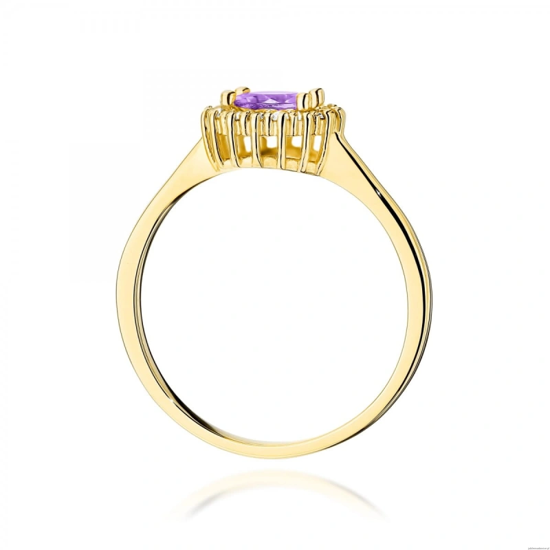 Pierścionek W0572 Ametyst 0,50ct żółte złoto 375