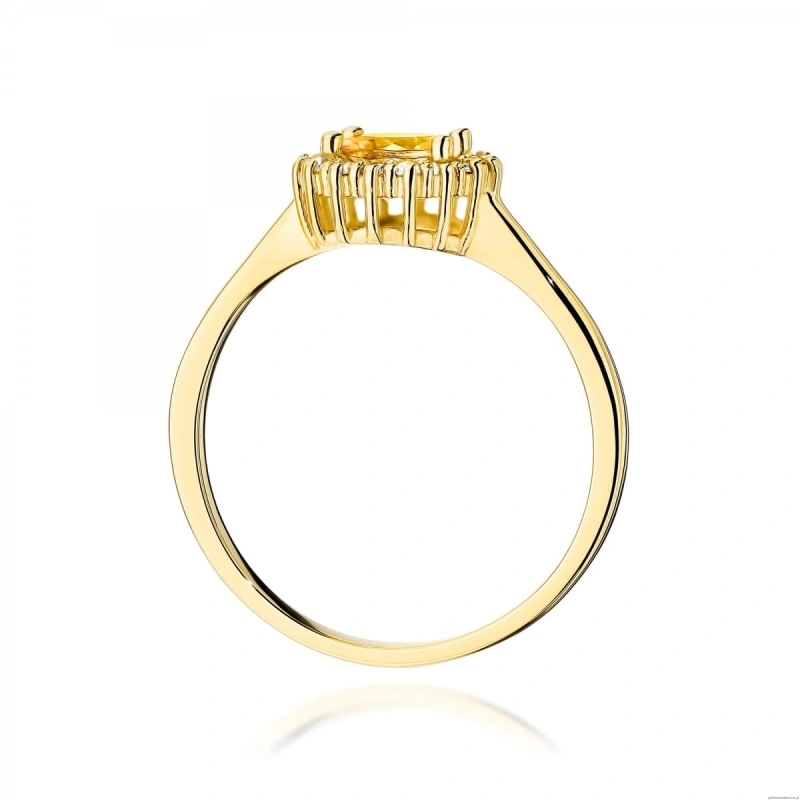 Pierścionek W0572 Cytryn 0,50ct żółte złoto 375
