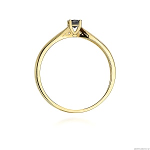 Pierścionek W0045 Czarny Diament 0,12ct żółte złoto 375