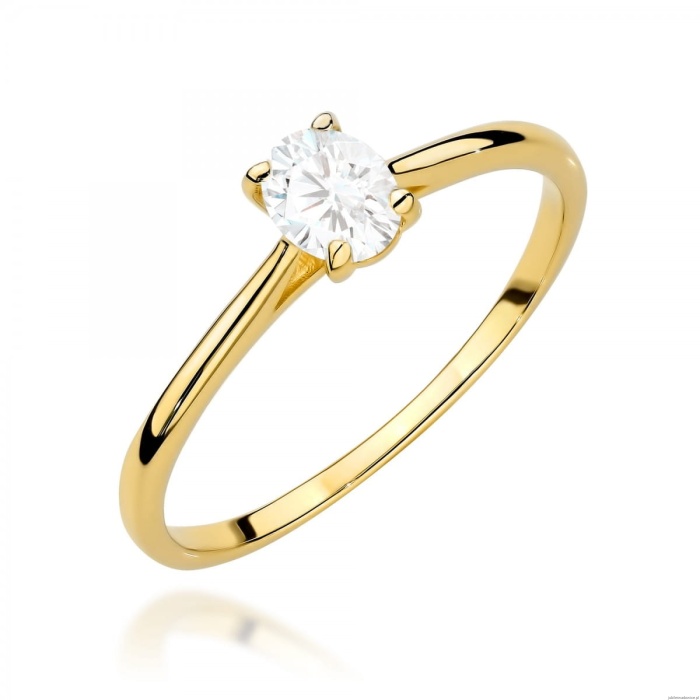 Pierścionek W0581 Diament 0,30ct żółte złoto 375