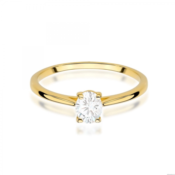 Pierścionek W0581 Diament 0,30ct żółte złoto 375