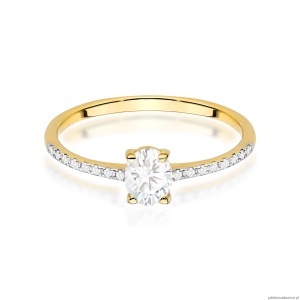 Pierścionek W0582 Diament 0,30ct żółte złoto 375