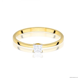 Pierścionek W0586 Diament 0,15ct żółte złoto 375