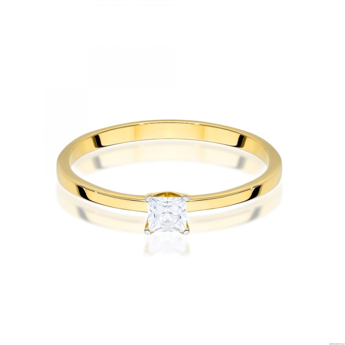 Pierścionek W0586 Diament 0,15ct żółte złoto 375